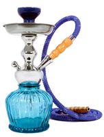 14" 1 Hose MYA QT Sky Blue Hookah with Carrying cage and Free Charcoal