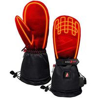 ActionHeat 5V Battery Heated Mittens – Ski Glove Mittens w/Faux Suede Palm, Polyester Lining for Warm Winter Hunting Skiing Hiking Camping
