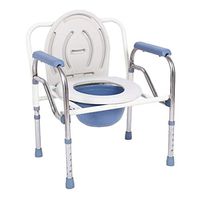 Portable Toilet Seat Chair Portable Bedside Commode Raised Toilet Seats Steel Drop Arm Padded Seat Arms Adjustable Legs Camping Personal Care Bath Shower Safety Seating Transfer Benches