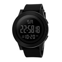 Fxbar, Fashion Men's LED Waterproof Digital Sports Watch Rubber Strap Automatic Watch (Black)