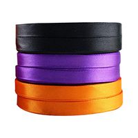 Amosfun 3pcs DIY Craft Ribbons Gift Wrap Ribbons Halloween Packaging Ribbons for Souvenir Present Cake Box 1cm Black Orange Purple