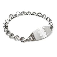 My Identity Doctor - Custom Engraved Medical ID Bracelet - 316L 8mm Steel Round Link - White - Wrist Size 6.25 Inch