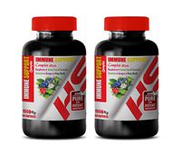 Immune System Vitamins - Immune Support Complex 1550 Mg with Raspberry Green Tea Turmeric GRAVIOLA Grape Pine BARK - Turmeric Pills for Inflammation - 2 Bottles 120 Capsules