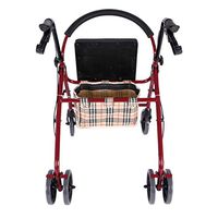 Aluminum Rollator Walker Medical Fold Up and Back Support,Seat with 6 Wheels,for Elderly, Seniors, Handicap, Disabled,Red,Max 150kg(330 lbs)