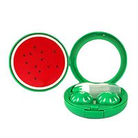 OH Fashion Contact Lens Case Fruits Watermelon 5 Packs Portable Case Travel Contacts Holder Container Soak with Contact Solution Bottle, Mirror, Inserter and Remover Tool and a Soft Tip Tweezer