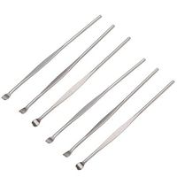 ROSENICE Ear Picks Curette Earwax Remove Tool Stainless Steel Silver Tone Metal 6pcs