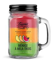 Beamer Candle Co. Aromatic Home Series 12oz Candle - Menage à Mela-Trois Scent Smoke Sticker