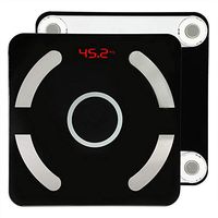 Pokerty Household Body Fat Scale, LED BT Body Fat Scale USB Digital Bathroom Weight Scale with Smartphone App BMI Scale(Black)