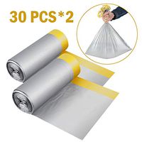 Beisike Gray 2 Roll Small Trash Bags,3.2 Gallon Strong Rubbish Bags Drawstring Easy Clean Plastic Garbage Bags for Kichen, Office, Room, Bathroom (60 Pcs)