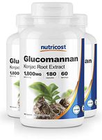Nutricost Glucomannan 1,800mg Per Serving, 180 Capsules (3 Bottles)