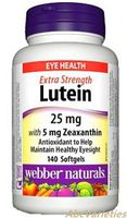 Webber Naturals Lutein 25 mg With Zeaxanthin 5 mg For Eye Health 140 Softgels