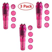 Finever Portable Mini Beauty Facial Massager Travel Pen for Face,Head,Neck,Eyes 3Pack Pink