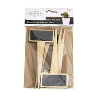 Homeford Mini Chalkboard Wood Stakes, Rectangle, 1-3/4-inch, 6-Pack (Natural)