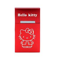 YOURNELO Lovely Red Hello Kitty Cartoon Metal Automatic Cigarette Case Box (B Red 5)