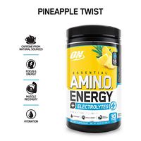 OPTIMUM NUTRITION ESSENTIAL AMINO ENERGY + Electrolytes, Pineapple Twist, Keto Friendly BCAAs, Preworkout and Essential Amino Acids, 10.05 Ounce (Pack of 1)