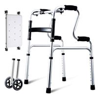 OUG Rehabilitation-Assisted Walking Frame, Lightweight and Portable Walking Aid, Thick Aluminum Alloy Rehabilitation Walking Frame, Suitable for Rehabilitation Personnel (with Wheels)