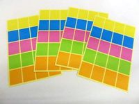 Minilabel Mixed Colours Paper Stickers, 22X18mm Rectangular, 80 Labels, Economy Pack