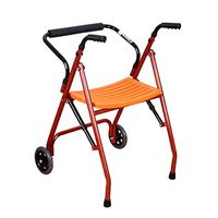 Tx Steel Pipe Walking Aid Collapsible Can Seat Pushable Adjustable Height Double Bearing Silent Wheel Suitable for The Elderly