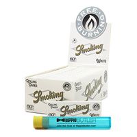 Smoking #8 White Single Wide Rolling Papers (50 Packs/Box) with Hippie Butler KewlTube