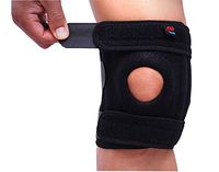 Men Women Adjustable Compression Knee Brace Support Anti-Slip Sports Running Cycling Skating Climbing Volleyball Knee Pad Protector Guard Black&Red, 1 Pcs