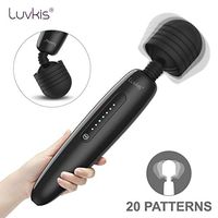Luvkis Powerful Hand-held Cordless Wand Massager with 20 Magic Modes,USB Rechargeable Whisper Quiet Waterproof Massager for Neck Shoulder Back Leg Body Massage