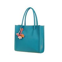 Bolayu Fashion Elegant Girls Handbags Leather Shoulder Bag Candy Color Flowers Women Tote Handbag (E)