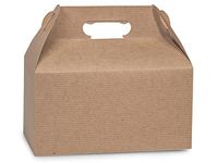 Pack Of 100, Kraft Recycled Gable Boxes 9.5 X 5 X 5" 100% Recycled For Food Service & Unique Gift Presentations