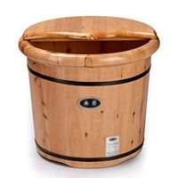 Bathtub Household Bathroom Basin for Foot Bath, Massage, SPA with Lid (Color : Beige, Size : 414135cm)