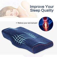 Memory Foam Sleep Pillow, Beyonds Neck Care Pillow Fiber Slow Rebound Cervical Health Care, Neck Pain Relief, Orthopedic Neck, Hypoallergenic Anti-Mites, Breathable Moisture Absorption (Navy)
