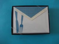 William Arthur 22-B49439 Fork and Knife Card 10 Cards with Lined Envelopes