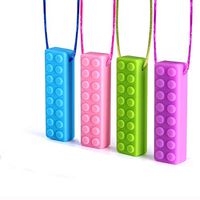 Sensory Chew Necklace - Chewing Necklace for Boys and Girls with Colored Cords, Sensory Chew Toys for Kids with Autism, ADHD, SPD, Anxiety, 4 Pack Silicone Chew Tubes, BPA Free