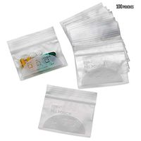 Pill Pouch Bags - (Pack of 100) 3" x 2.75" Pill Baggies and Disposable Plastic Travel Pill Bags with Write-on Labels