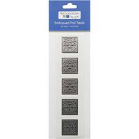JAM Paper Embossed Square Foil Envelope Seals - Silver - 20/Pack