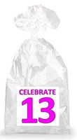 Celebrate 13th Birthday Party Favor Bags with Ties - 12pack