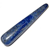 Satin Crystals Lapis Massage 4" Premium Blue Lazuli Crystal Gemstone Energy Flow Wand Psychic Third Eye Chakra P01