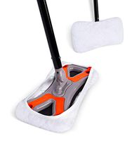 Dust Cleaning Sweeper Mopping - Orange and Grey Durable Mop Set - Lightweight - Great for Kitchen, Home, Garage and Office - Hardwood Tile Laminate Floor Cleaner - Removable Slipper