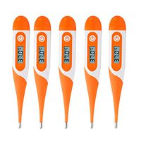 5pcs Thermometer for Fever, Accurate Rectal Armpit Thermometer for Baby Kids and Adults,Fast Reading Waterproof Digital Oral Thermometer with Fever Indicator