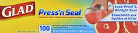 Glad Sealable Plastic Wrap Press'n Seal with Griptex, 100 sq ft 33.8YD x 11.8IN (Packaging May vary)