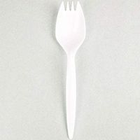 TigerChef 1000 White Sporks Medium Weight Durable Plastic Cutlery Plastic Disposable Silverware Bulk Flatware Utensils (Sporks, White)