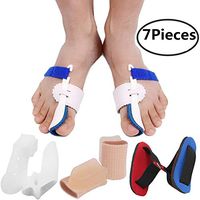Bunion Corrector Bunion Relief Protector Sleeves Kit, Big Toe Corrector Straightener Separator Treat Pain in Hallux Valgus, Big Toe Joint, Hammer Toe, Splint Aid Surgery Treatment (Blue White Splints)