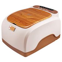 GJJ Fully Automatic Heated Foot Tub, Electric Massage Footbath, Deep Barrel Foot Bath, Household Foot Bath Machine,Brown,A