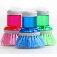She-love Automatic Soap Dispensing Detergent Scrubber Dish Wash Palm Handle Brush(Random Color)