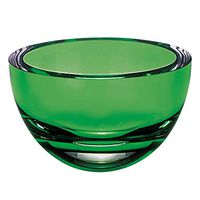 (D) Centerpiece 'Penelope' Emerald Green-Colored Fruit Bowl, Lead Free Crystal Glass