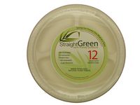 StraightGreen 10.25 In. Heavy Duty 3 Compartment Round Dinner Plates (144 Pla.