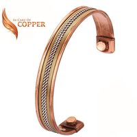 Copper Therapy 100% Pure Copper Magnetic Bracelet Arthritis Pain Relief, Treatment Healing for Men and Women