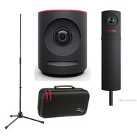 Mevo Plus Live Event Camera by Livestream, Black - Bundle Boost by Livestream, Case for Live Event Camera, K&M Microphone Stand