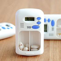 coromose Mini Portable Pills Reminder Electronic Box Organizer with LED Display Alarm Clock Small First Aid Kit