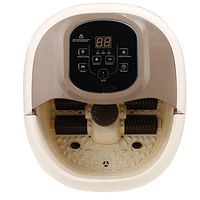 Ferty Portable Foot Spa Bath Massager, Bubble Heat LED Display Vibration Infrared Relax, All in One Luxurious Motorized Rolling Massage Heat Wave Digital Temperature Control [US STOCK]