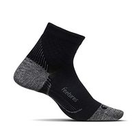 Feetures Unisex Plantar Fasciitis Ultra Light Quarter Sock (Medium, Black)