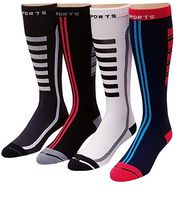 Different Touch 4 Pairs Sports Moderate (15-20mmHG) Compression knee High Socks (10-13, Assorted 413)